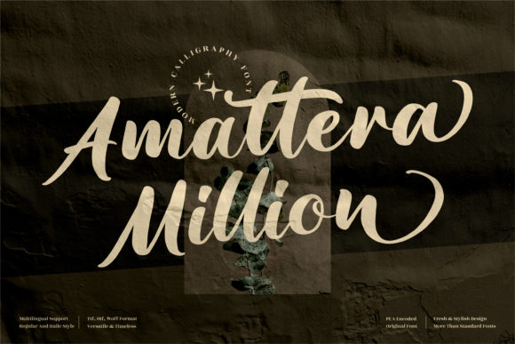 Amattera Million: A Script Font for Elegant Brands
