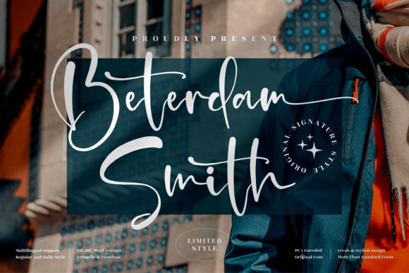 Beterdam Smith: A Playful Script Font for Editorial Design