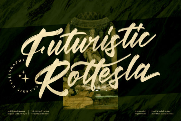 Futuristic Rottesla Font for Web Design