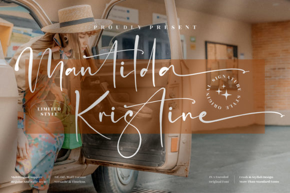 Mantilda Kristine: A Playful Script Font for Makers